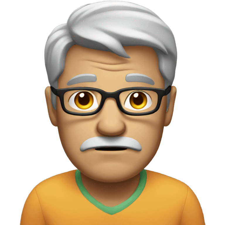 man from Disney up grey hair glasses grumpy face emoji