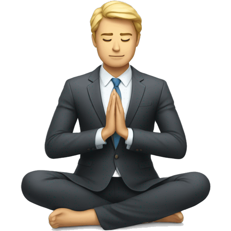 businessman meditating hands clasped emoji