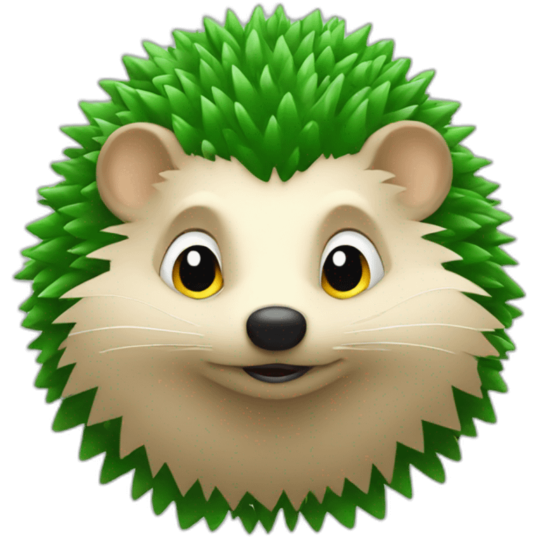 The hedgehog is green emoji