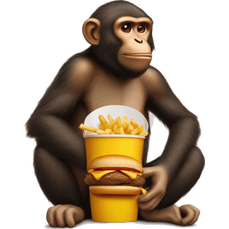 Monkey eating McDonald’s  emoji