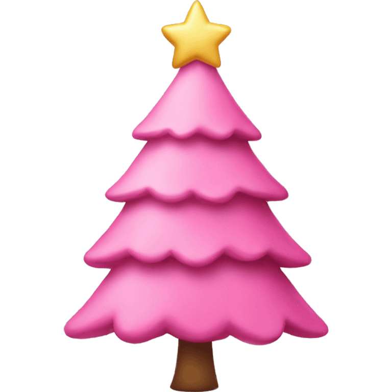 Cute pink Christmas tree emoji