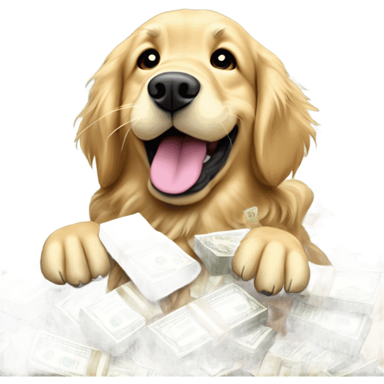 Money golden retriever  emoji