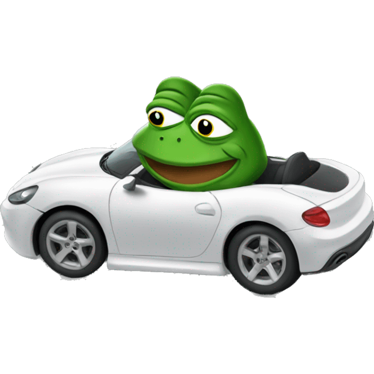 pepe the frog in a sports car emoji