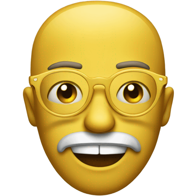 a yellow emoji with big glasses the emoji very negative  emoji