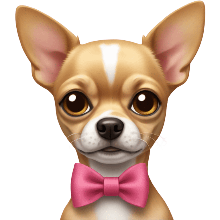 Crossed-eyed chihuahua with a bow emoji