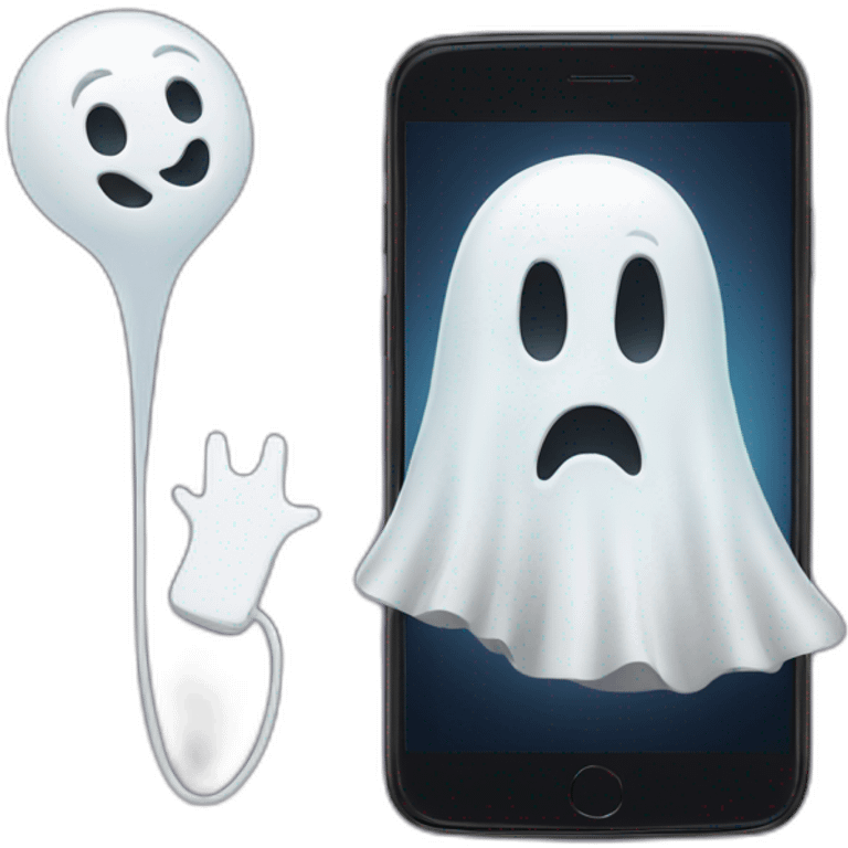 phone and a ghost emoji