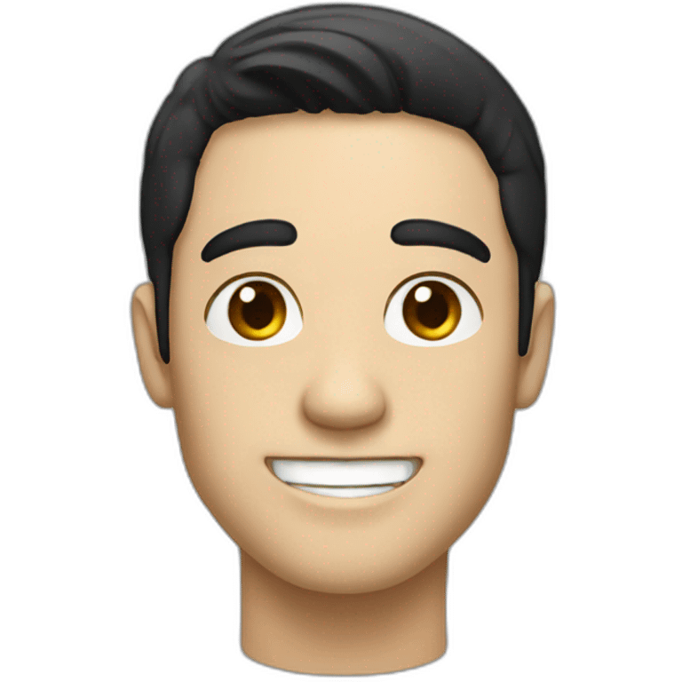 a guy with black hair, a nice smile, white skin emoji