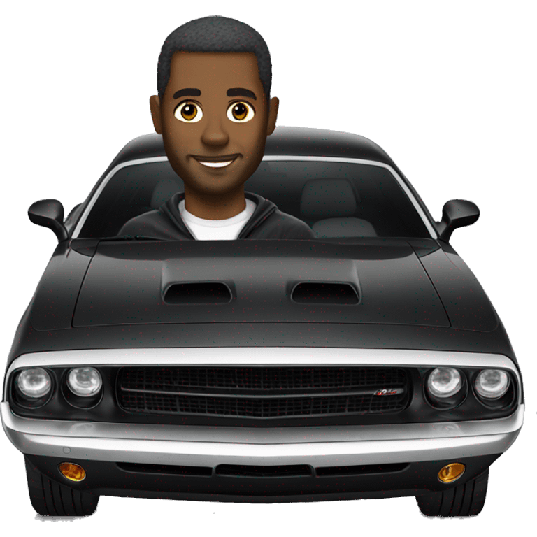 Black man in a dodge challenger emoji