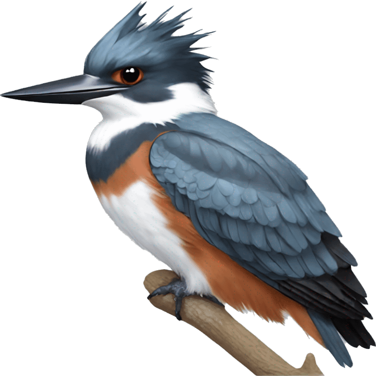 male belted kingfisher  emoji