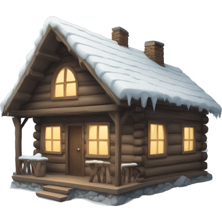 Snowy cabin emoji