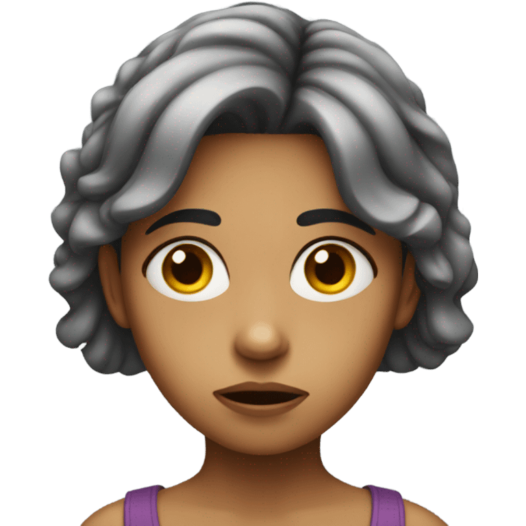 girl with a worried look emoji