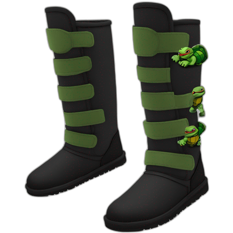 Ninja turtle Black low ugg boots emoji