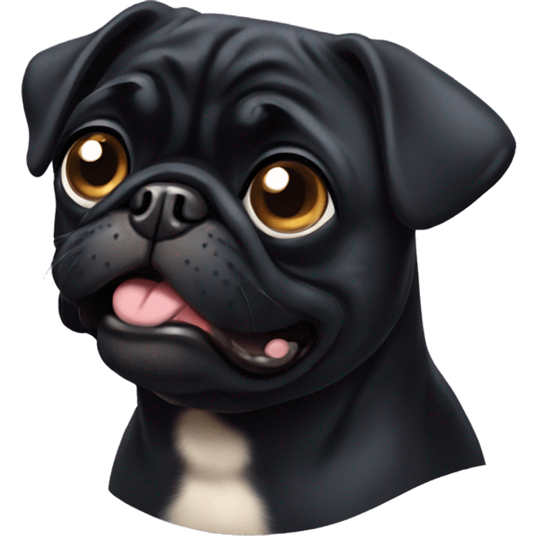 Black pug emoji