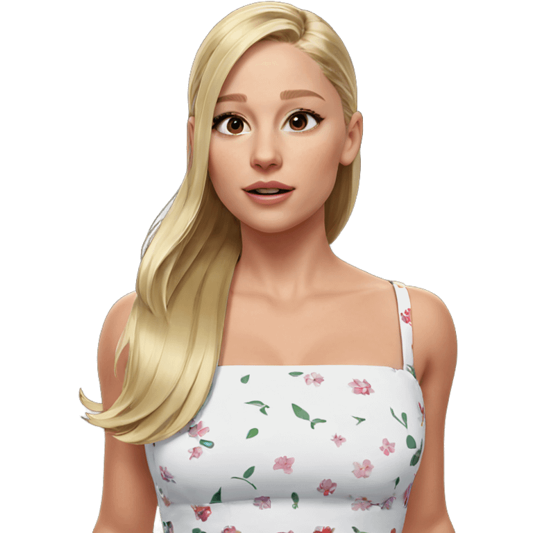 blonde girl in floral dress emoji