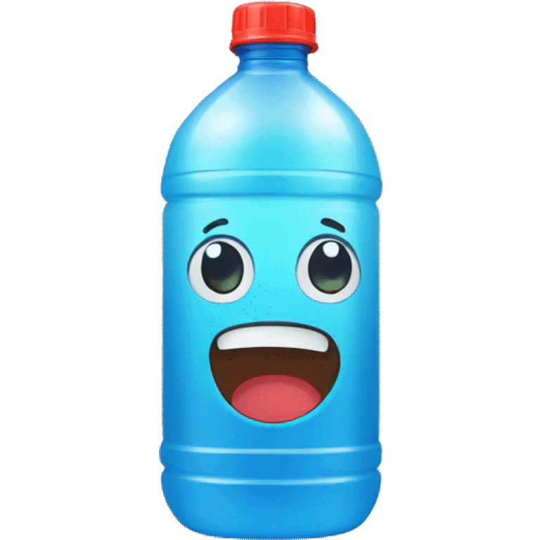 water bottle plastic with shocked face on it emoji