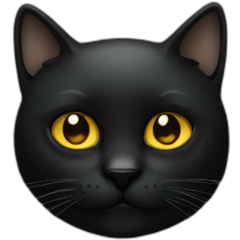 Black cat face gold eyes emoji