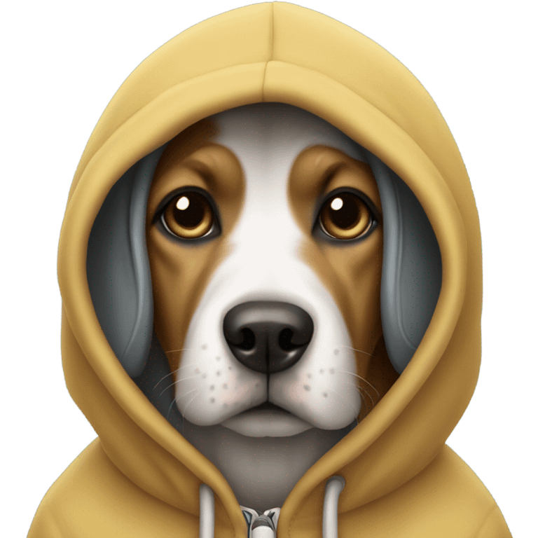 Dog wearing a hoodie emoji