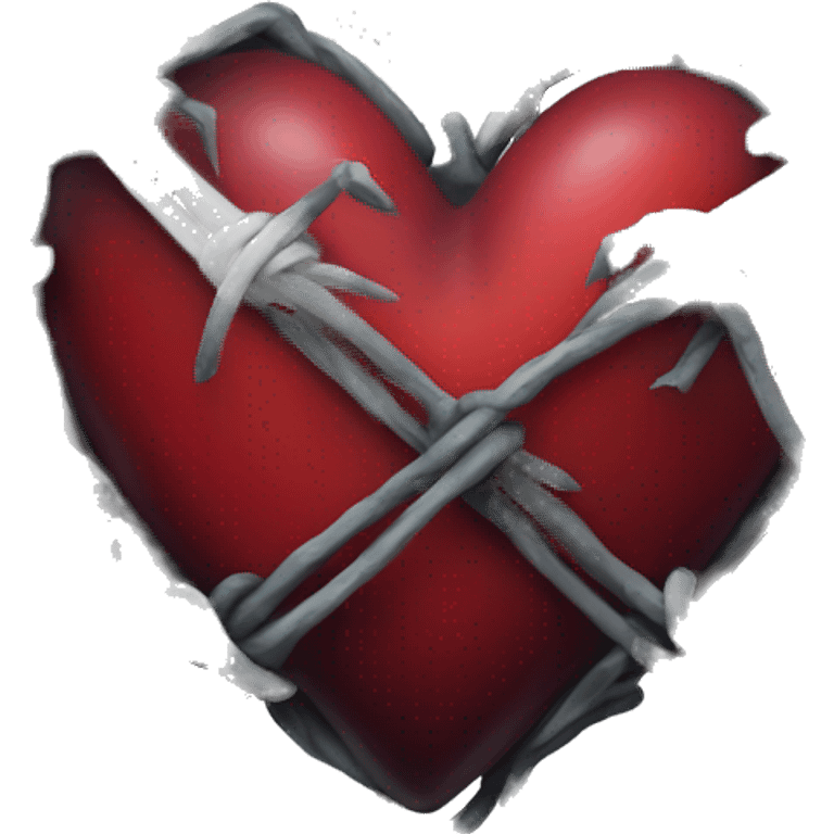 gothic heart with barbed wire emoji