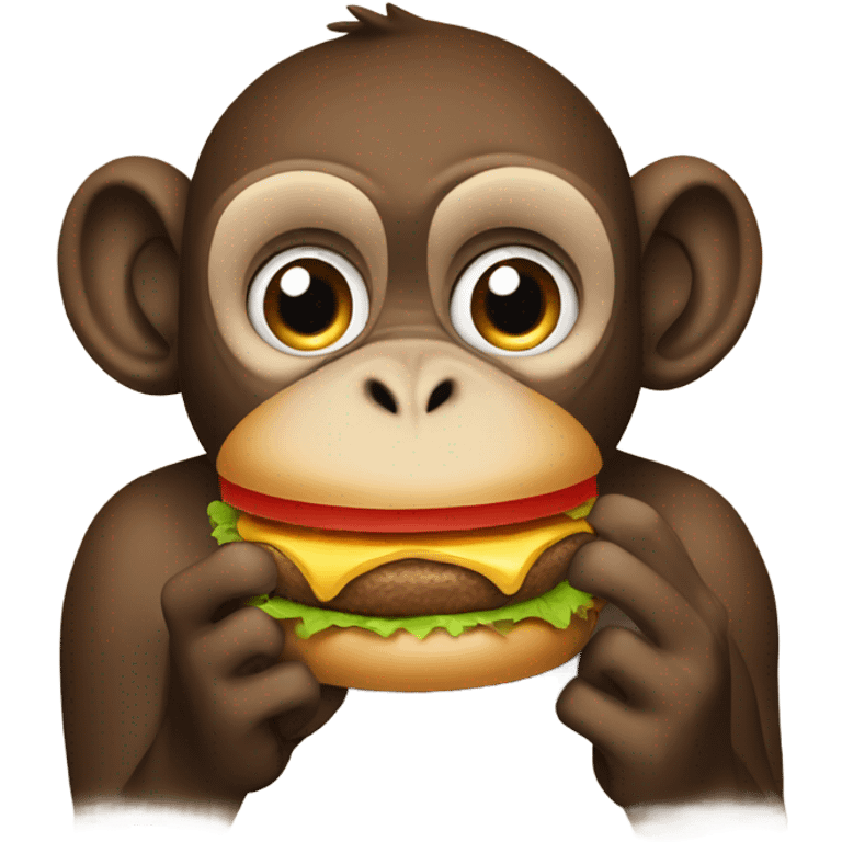 Monkey eating hamburger emoji