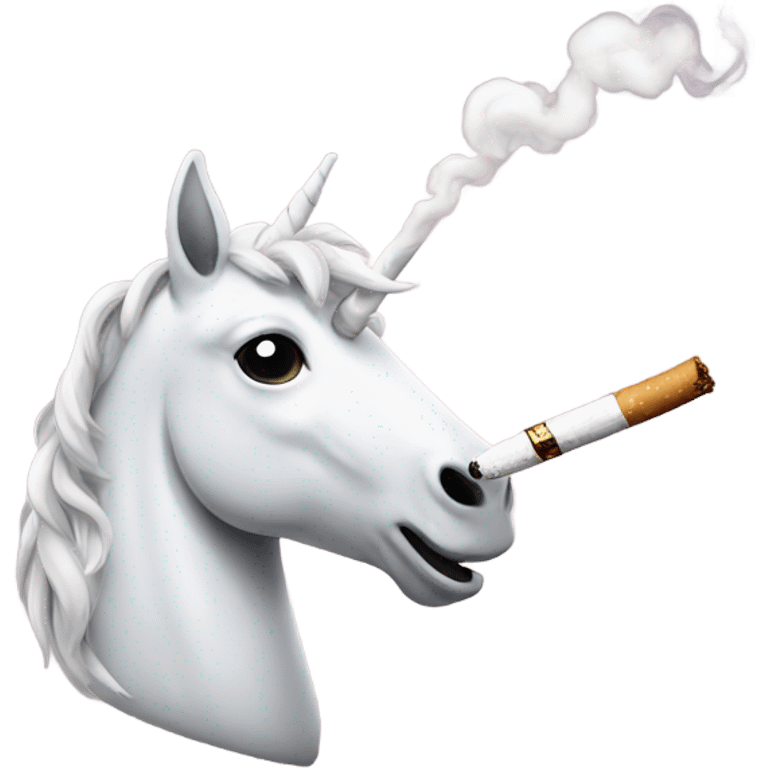 Unicorn smoking emoji