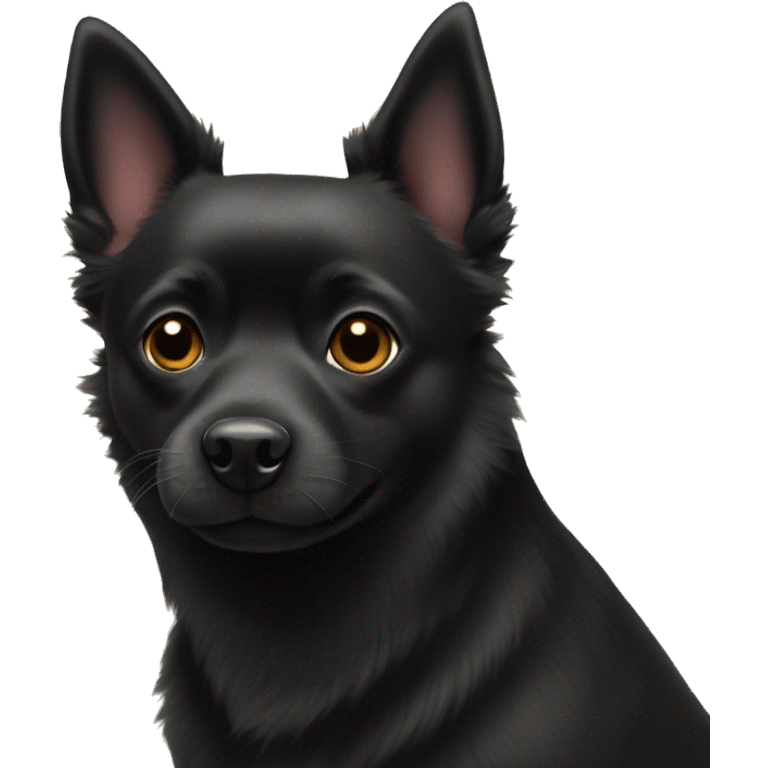 Black half schipperke half chihuahua  emoji