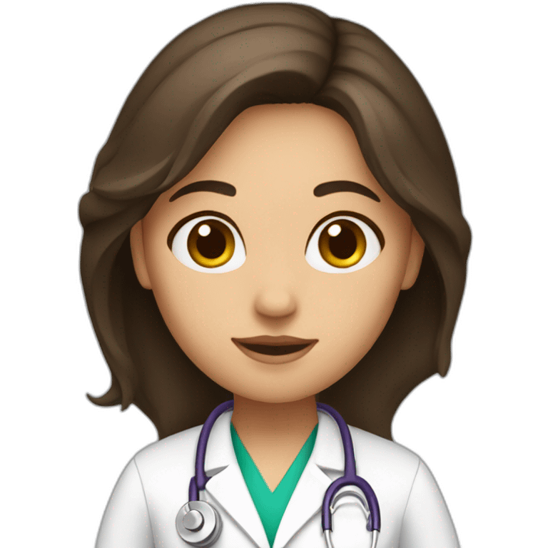 Brunette pediatrician emoji