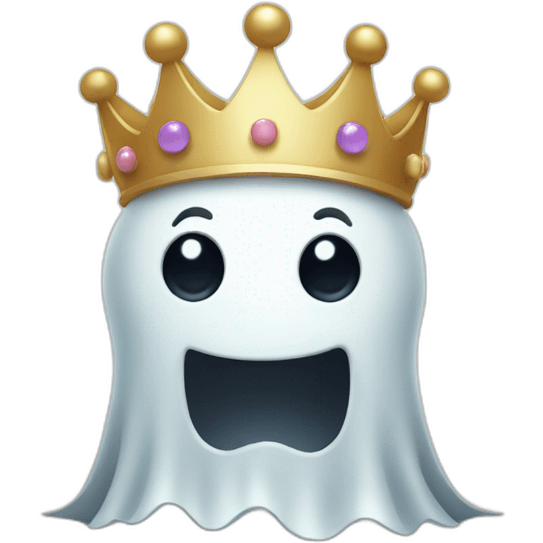 Cute ghost with crown emoji