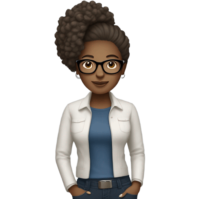 woman has a modern, minimalist look with natural hair, minimal makeup, and smart-casual outfits like jeans, blazers, and sneakers. She often wears a smartwatch or stylish glasses, balancing practicality and professionalism.






 emoji