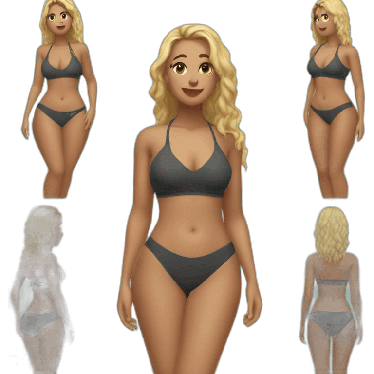 Slim-thicc Caucasian woman small bikini pose (beach body) emoji