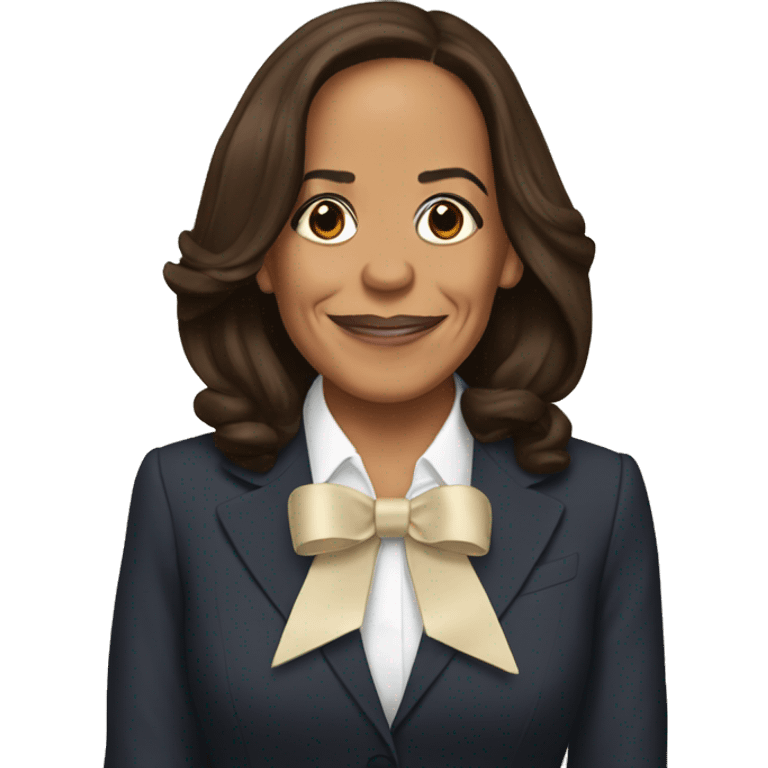 Kamala Harris with a bow emoji