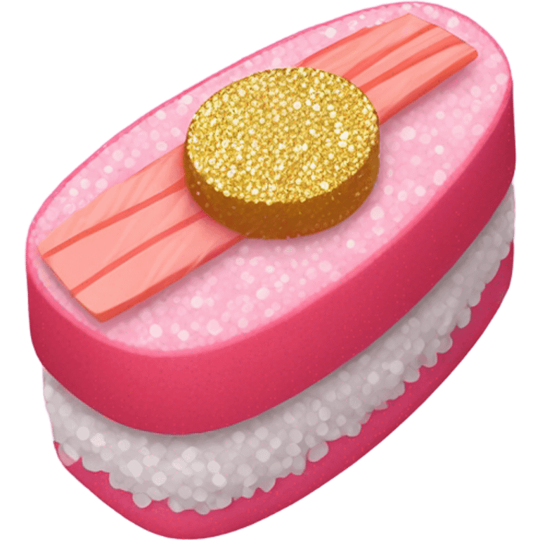 Pink sushi with glitter emoji