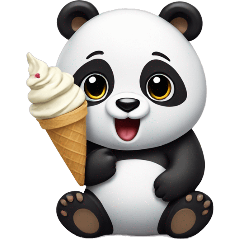 Panda eating ice cream emoji