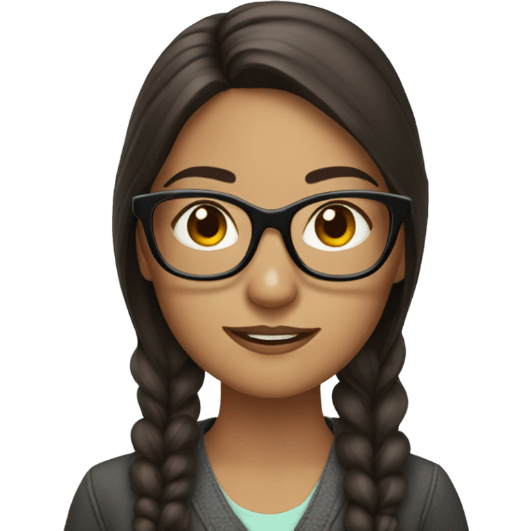 brunette girl with glasses emoji