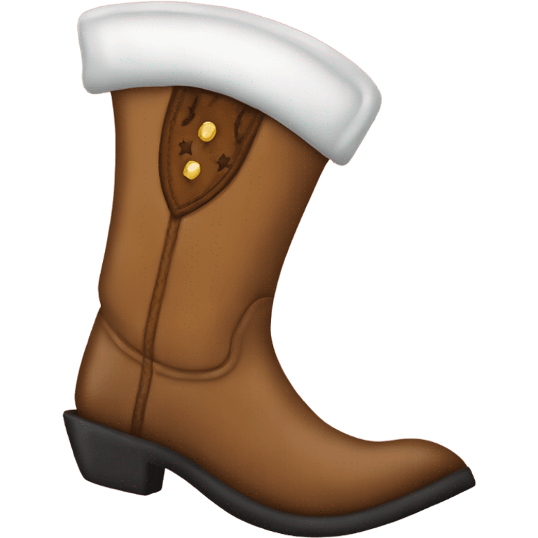 Cowboy boot Christmas stocking emoji