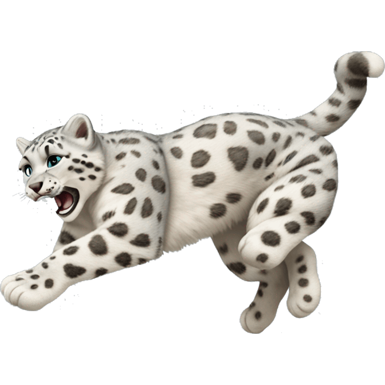 Snow leopard jumping emoji