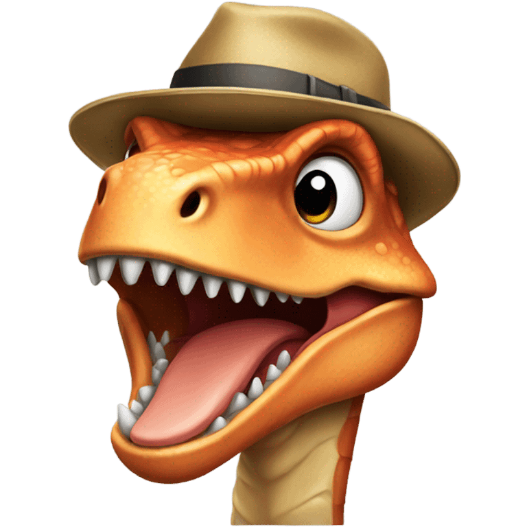 Dinosaur with hat emoji