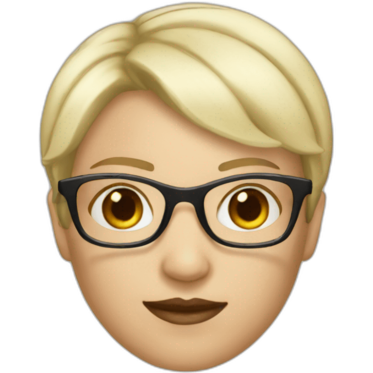 White women short blonde hair and glasses emoji