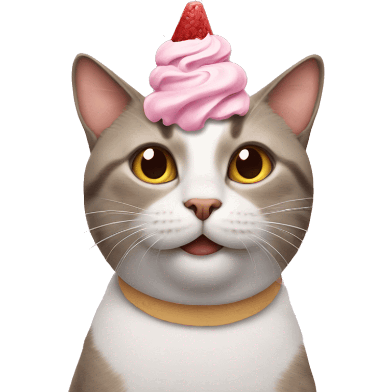 cat with icecream on his head emoji