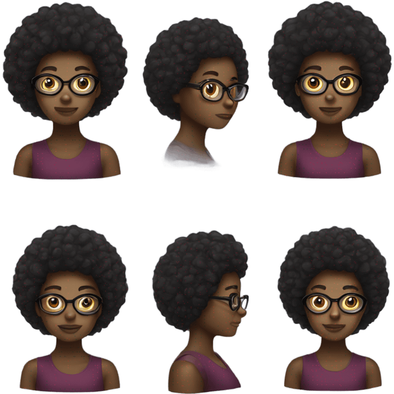 Black girl with glasses and an afro emoji