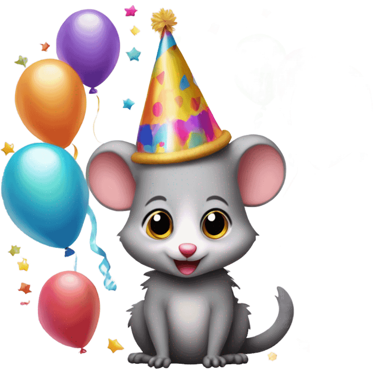 Birthday possum emoji