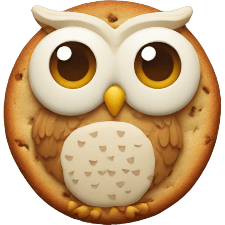 one Cookie in the shape of an owl emoji