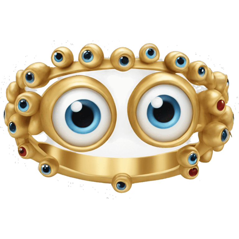 thin gold ring studded with eyeballs emoji