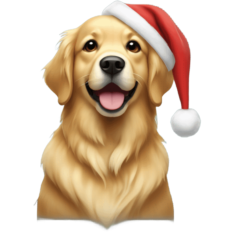 golden retriever with santa hat emoji