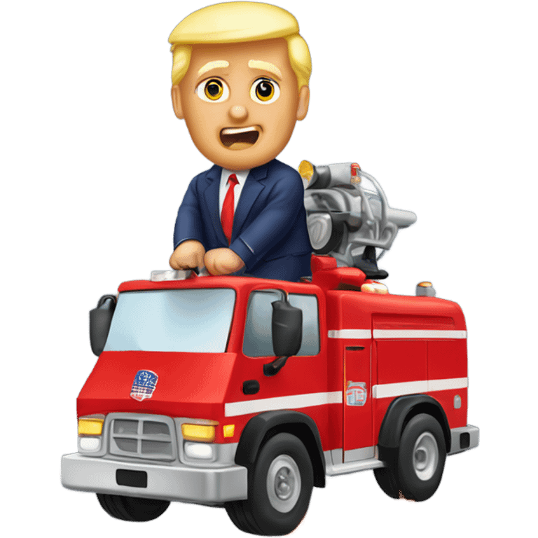 TRUMP RIDING FIRETRUCK emoji