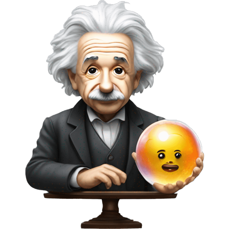 Albert Einstein with crystal ball emoji