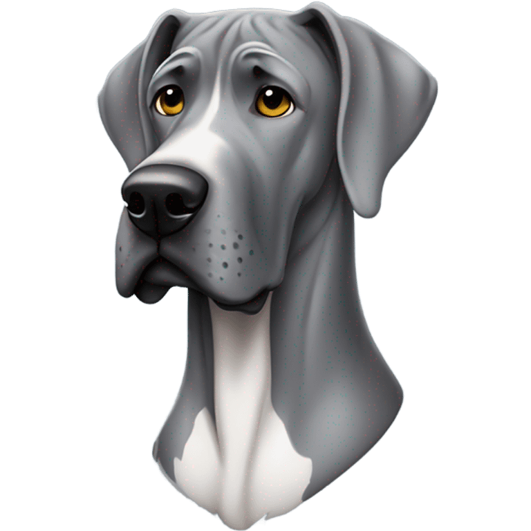 Grey great dane with human winter coat emoji