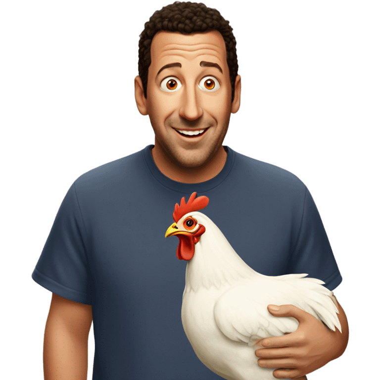 Adam Sandler with a chicken emoji