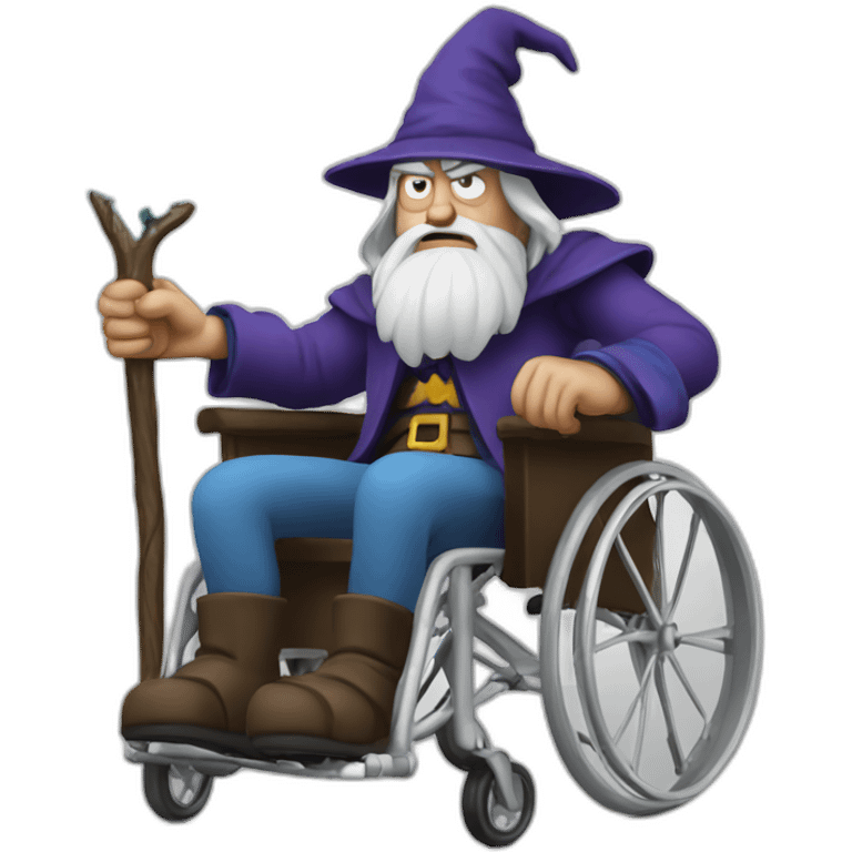 angry wizard on wheelchair emoji