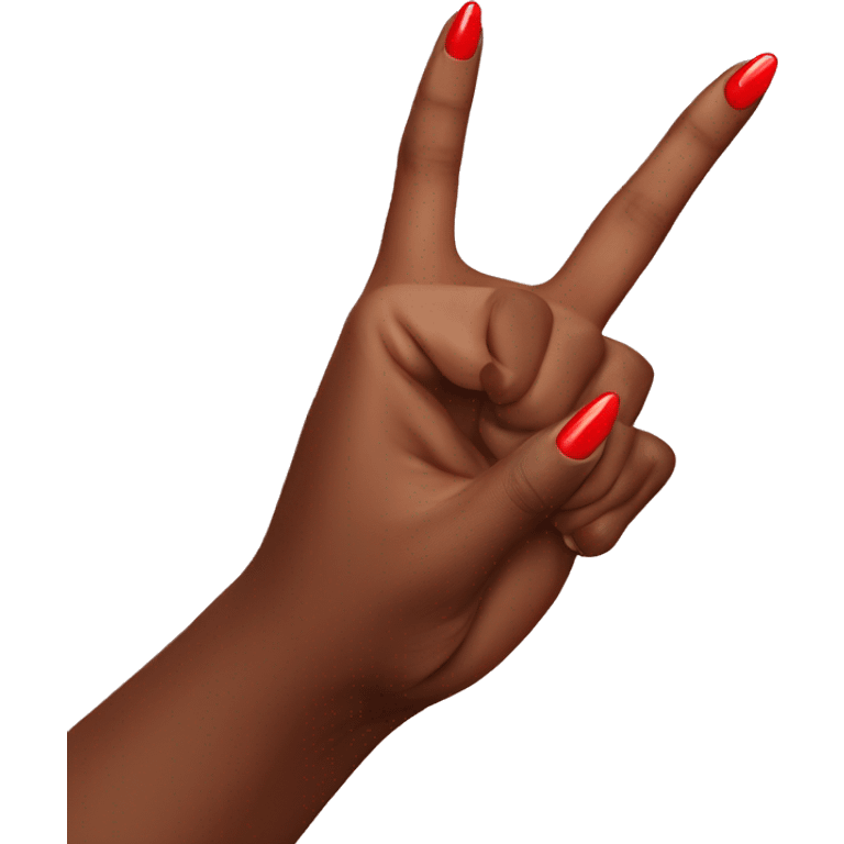 woman hand pointing index finger, red nail varnish.  emoji