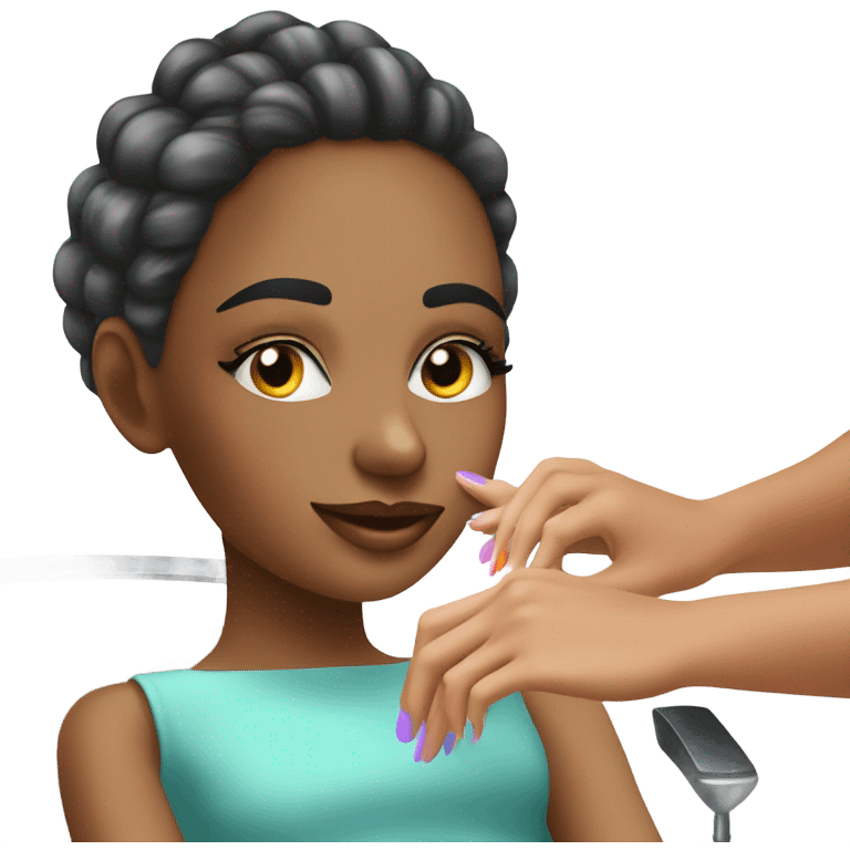 girl getting her nails eyelashes done  emoji